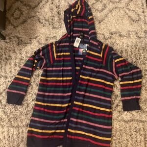NWT Torrid Dr Who Rainbow Stripe Cardigan Fleece Open Front